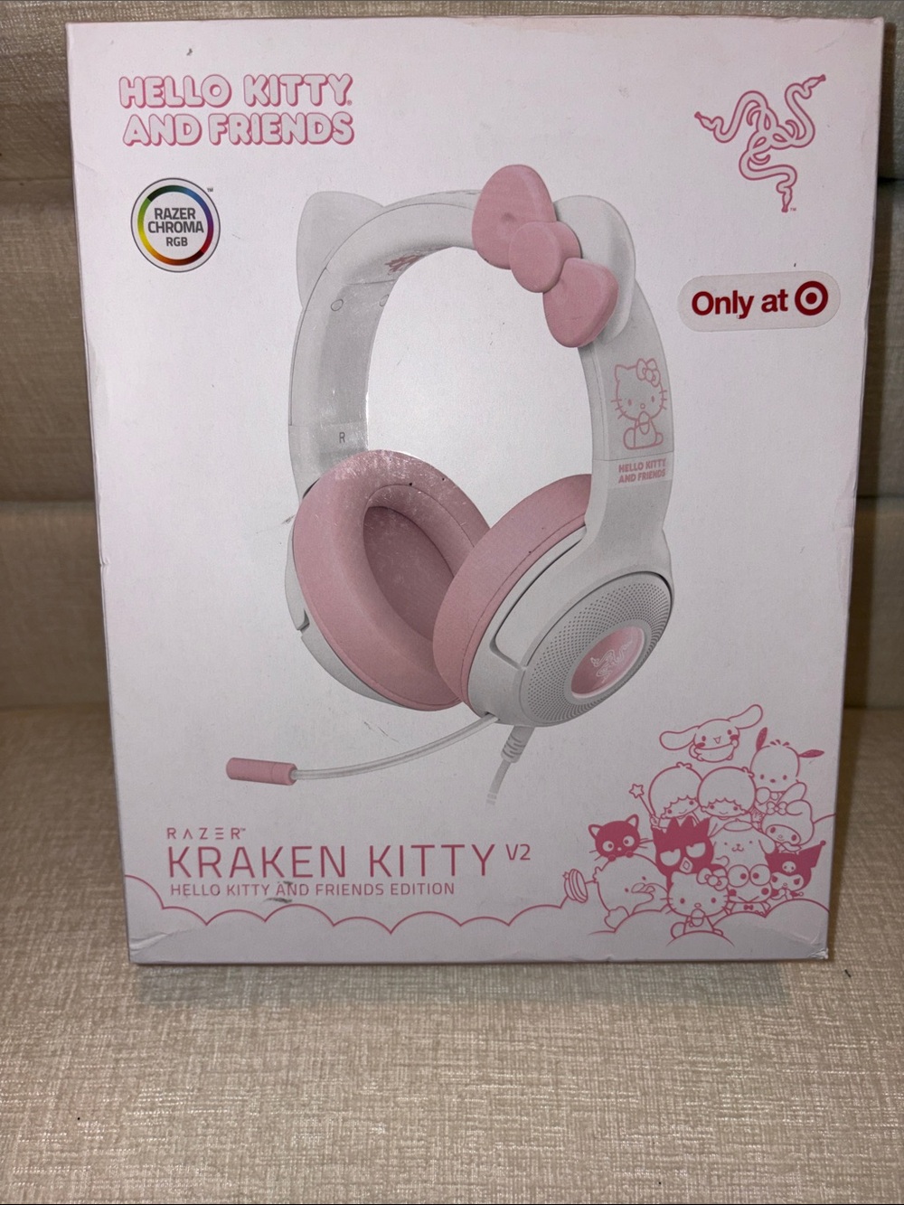 Razer Kraken Kitty V2 Over-Ear Headset - Pink & White